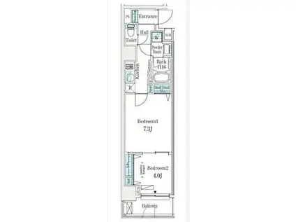 リビオメゾン東日本橋(1LDK/1階)の間取り写真
