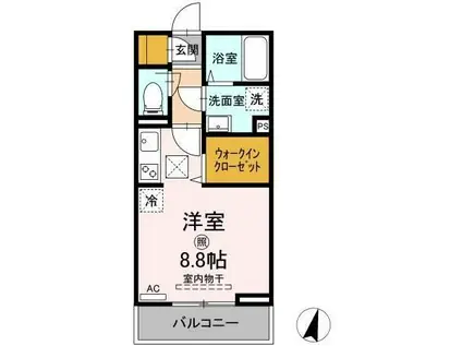 富士マンションII(ワンルーム/1階)の間取り写真