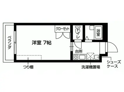 RACROSS桃山(1K/1階)の間取り写真