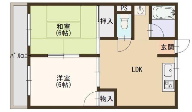 長田コーポ(1K/3階)の間取り写真