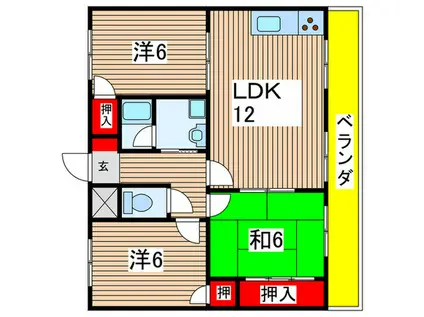 エルマーナII(3LDK/1階)の間取り写真