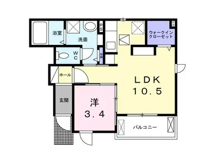 デュランタ(1LDK/1階)の間取り写真