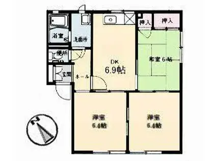 メゾン・ノリ(3DK/1階)の間取り写真