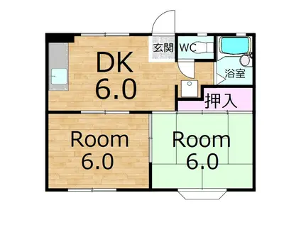 ドミール21(2DK/1階)の間取り写真