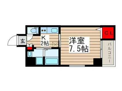 ACTUS亀戸(1K/6階)の間取り写真