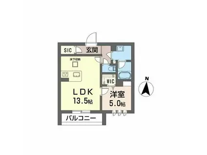 DEUXリジエール(1LDK/1階)の間取り写真