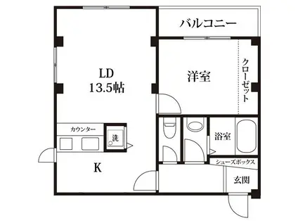 パールハイム針中野(1LDK/4階)の間取り写真