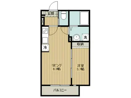 GRADUSいるま(1LDK/1階)の間取り写真