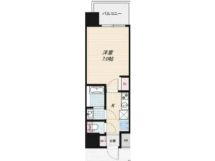 プラ・ディオ新深江(1K/3階)の間取り写真