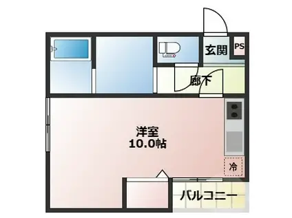 PARK HOKULEA(ワンルーム/2階)の間取り写真