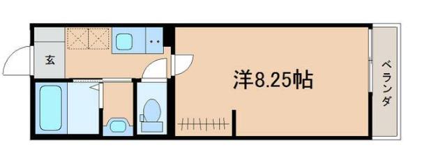 ポミエ・KOKO中倉(1K/1階)の間取り写真