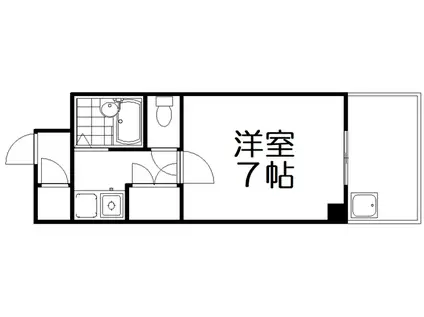 エクセル長尾(1K/1階)の間取り写真