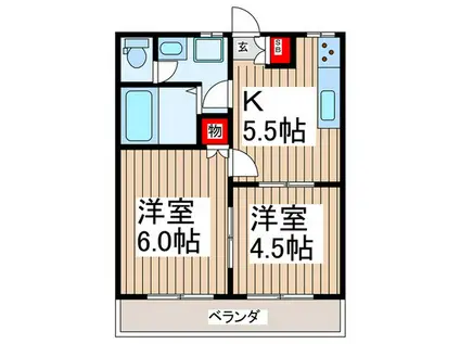 小熊コーポ(2K/2階)の間取り写真