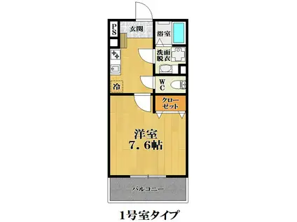 EXハイツ南新町II(1K/1階)の間取り写真