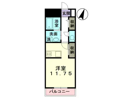 DOUX PEUPLE(ワンルーム/1階)の間取り写真