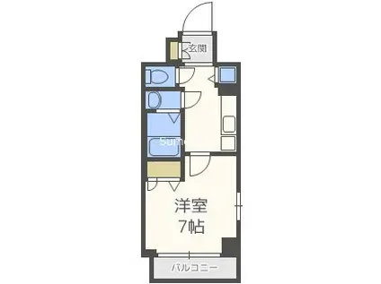 スワンズシティ難波ノーブル(1K/9階)の間取り写真