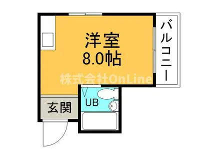 玉造クローバーハイツ(ワンルーム/6階)の間取り写真