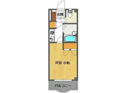 肇ビル(1K/3階)の間取り写真