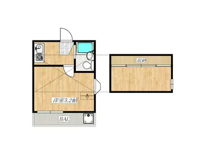 サンエール十条(1K/2階)の間取り写真