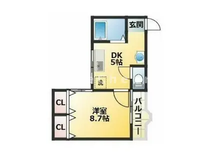 ソレイユときわV(1DK/1階)の間取り写真