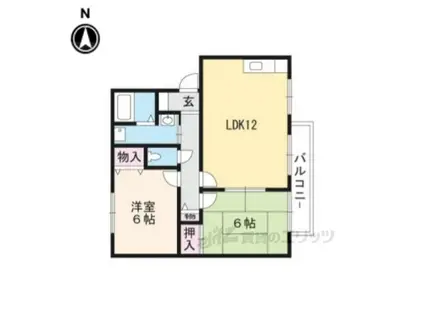 リオベルデ寺田(2LDK/2階)の間取り写真