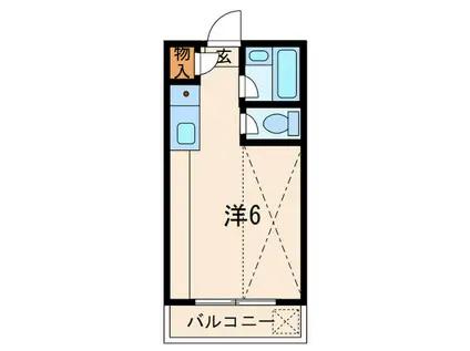 篠原ライフ(ワンルーム/2階)の間取り写真