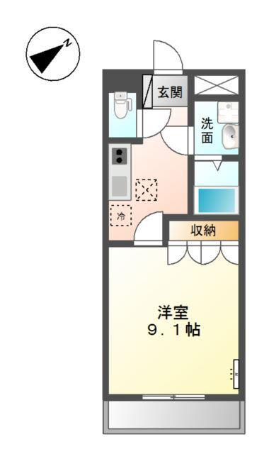トランキーロ(1K/1階)の間取り写真