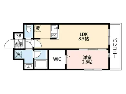 グランフォーレ プライム 神屋町(1LDK/3階)の間取り写真