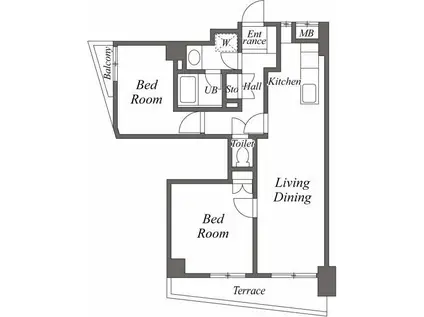 ディアナヒル(2LDK/1階)の間取り写真