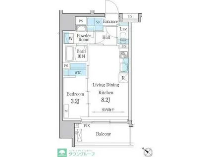 デュオメゾン文京白山(1LDK/9階)の間取り写真