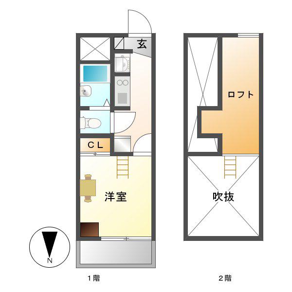 カーサ曽池町(1K/3階)の間取り写真