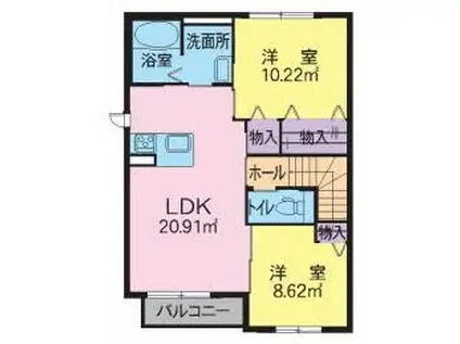 セレーナ(2LDK/2階)の間取り写真