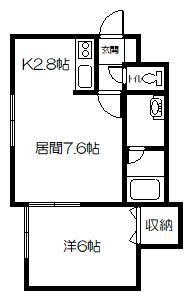 カルマーレ(1LDK/1階)の間取り写真