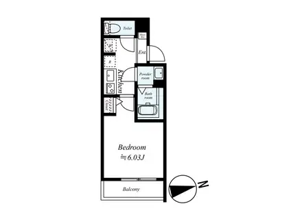 相模原市南区相武台2丁目2アパート(1K/3階)の間取り写真