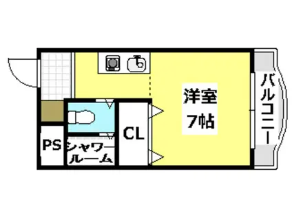 アルソレイユ(ワンルーム/2階)の間取り写真