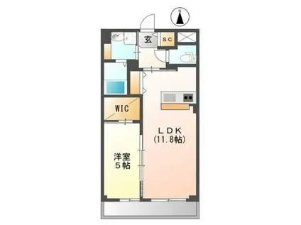 サンルミエール(1LDK/3階)の間取り写真