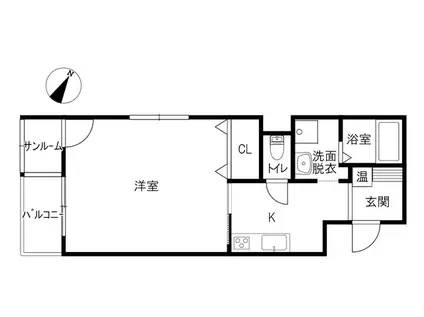 アイビーシーズン(1K/1階)の間取り写真