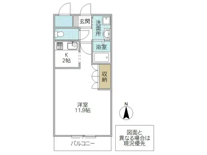 パレ・エトワール(1K/1階)の間取り写真