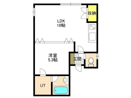 シークエンス620B(1LDK/1階)の間取り写真