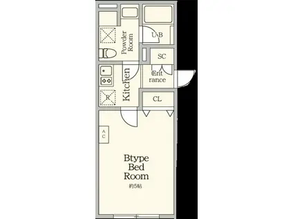 AGRACES北新宿II(1K/3階)の間取り写真