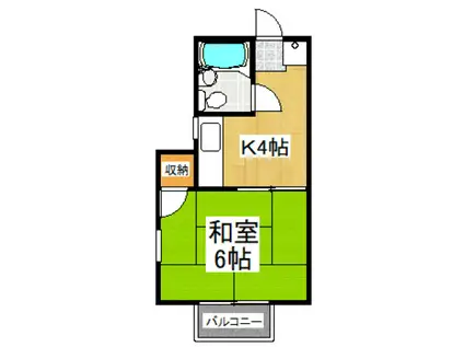 デュークハイツクロガネ(1K/2階)の間取り写真