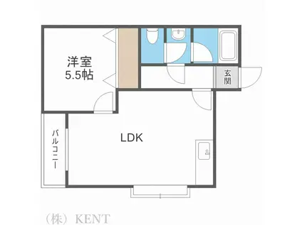 パレスイースト(1LDK/2階)の間取り写真