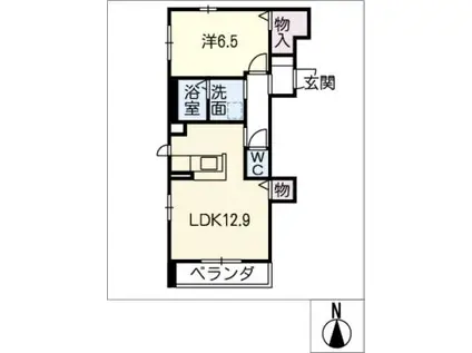 カランドリエ(1LDK/3階)の間取り写真