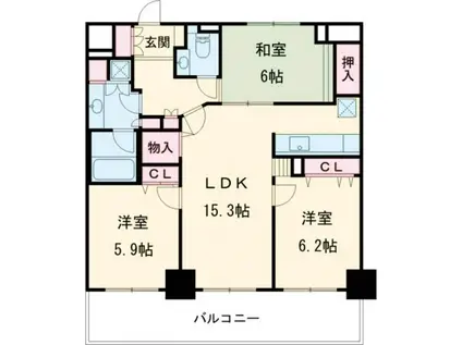 ガーデンヒルズ三河安城ザ・タワー804(3LDK/8階)の間取り写真