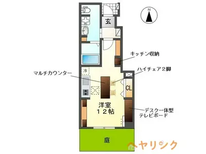 スマイル 和楽(ワンルーム/1階)の間取り写真