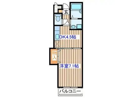 アンソレイエ・ロジュマン(1DK/4階)の間取り写真