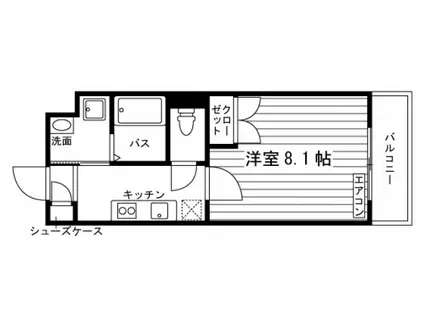ベルヴィル大蔵(1K/1階)の間取り写真