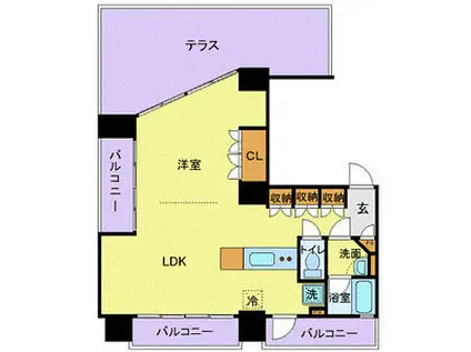 フロリス オーランティウム3(1LDK/11階)の間取り写真