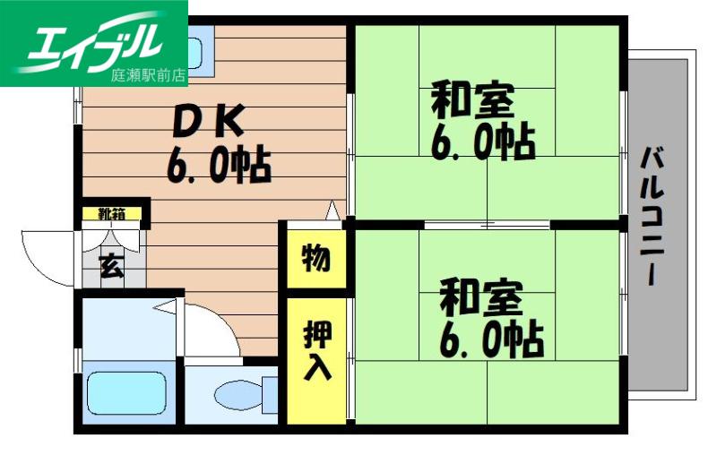 マミーコーポ(2DK/1階)の間取り写真