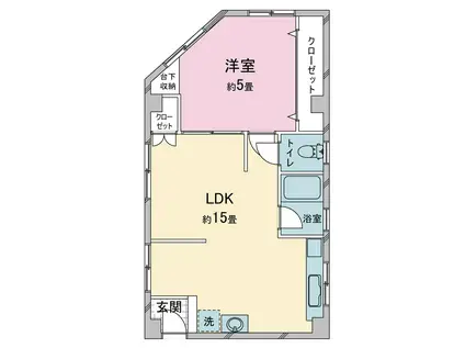 SEIRYUMAIZON ASHIYA 401号(1LDK/4階)の間取り写真